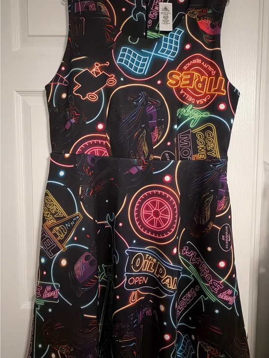 Disney Dresses & Skirts - Disney Pixar Cars Neon Lights Black Dress XL